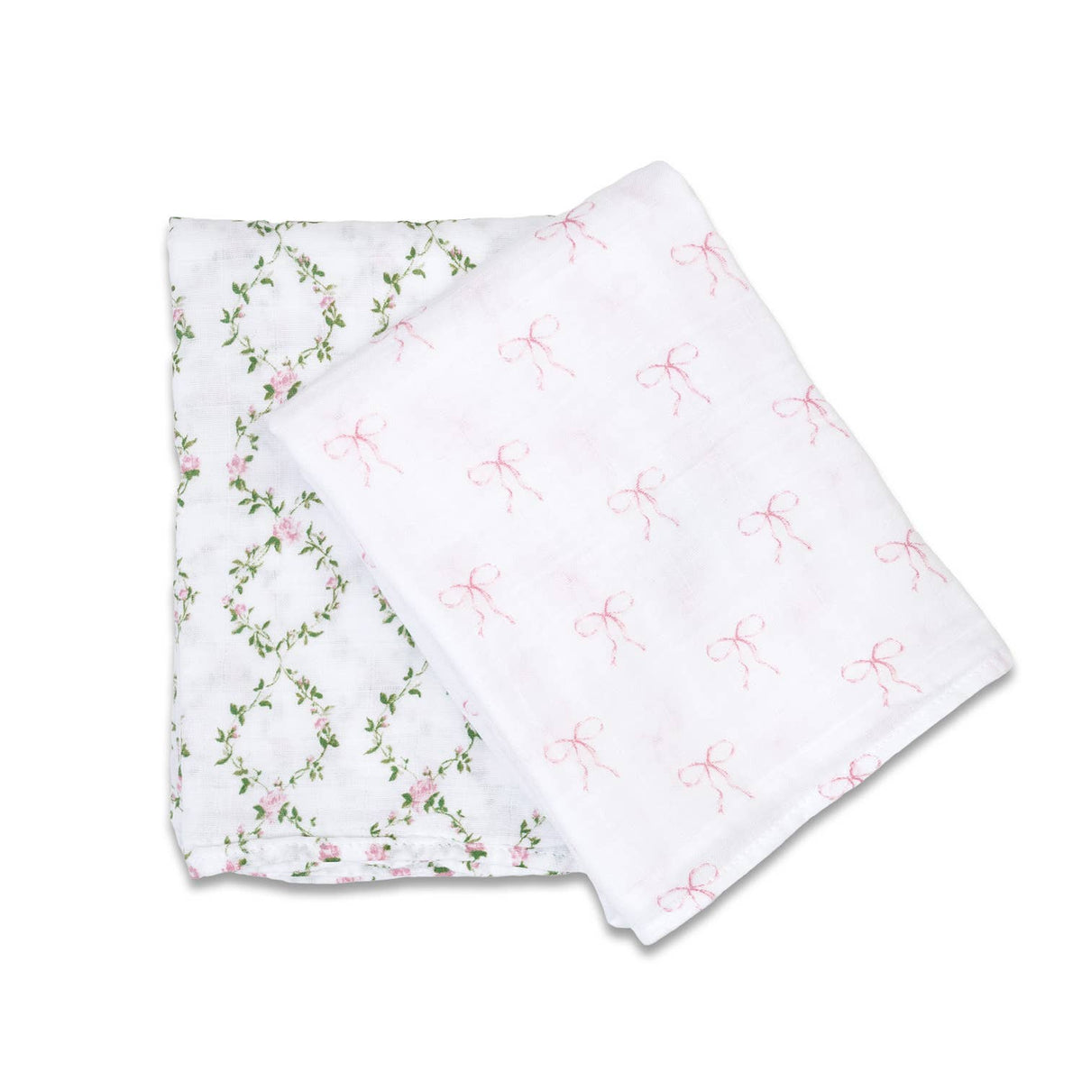 2-Pack Cotton Swaddle Blankets – Bows & Rose Trellis