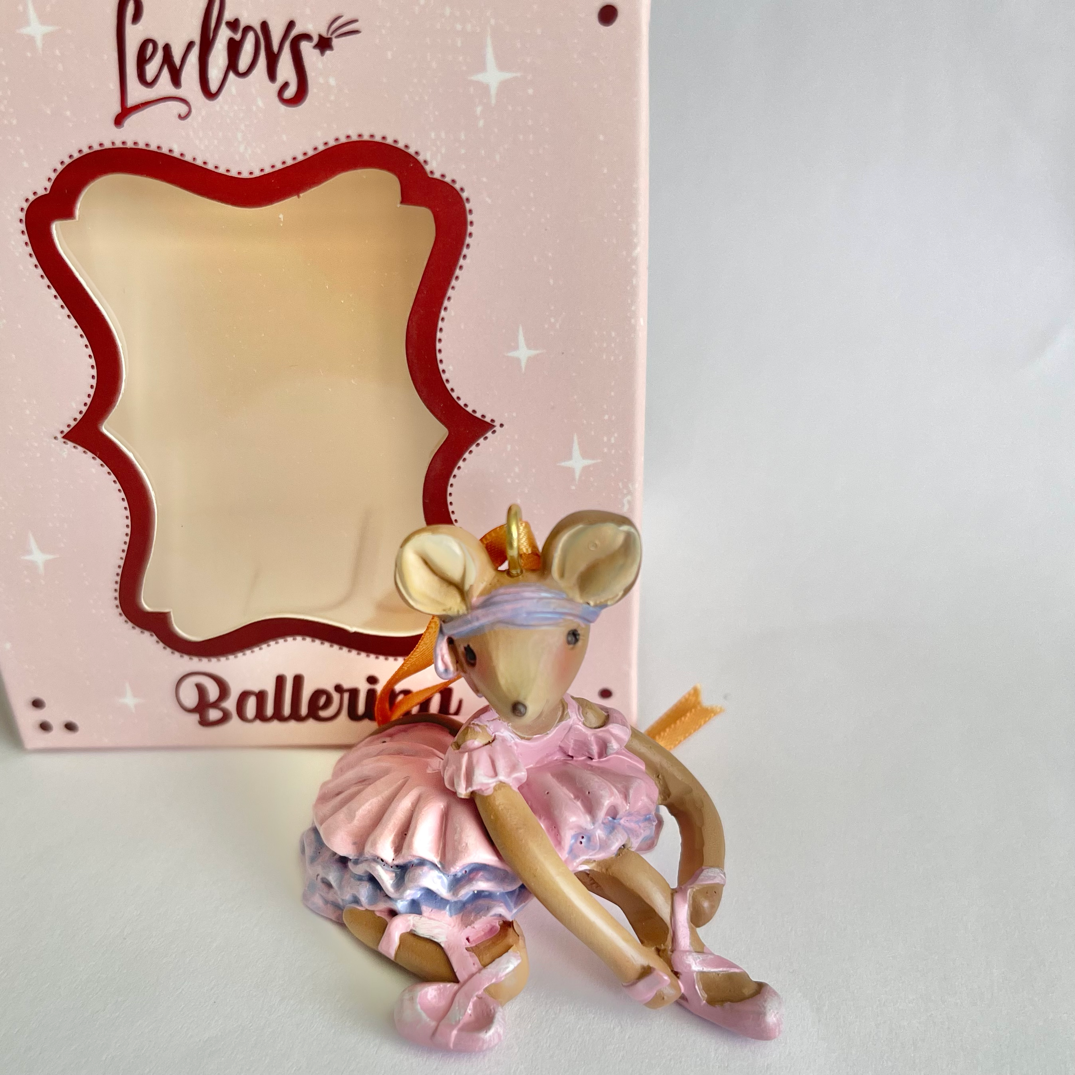 Sitting Ballerina Mouse Christmas Ornament