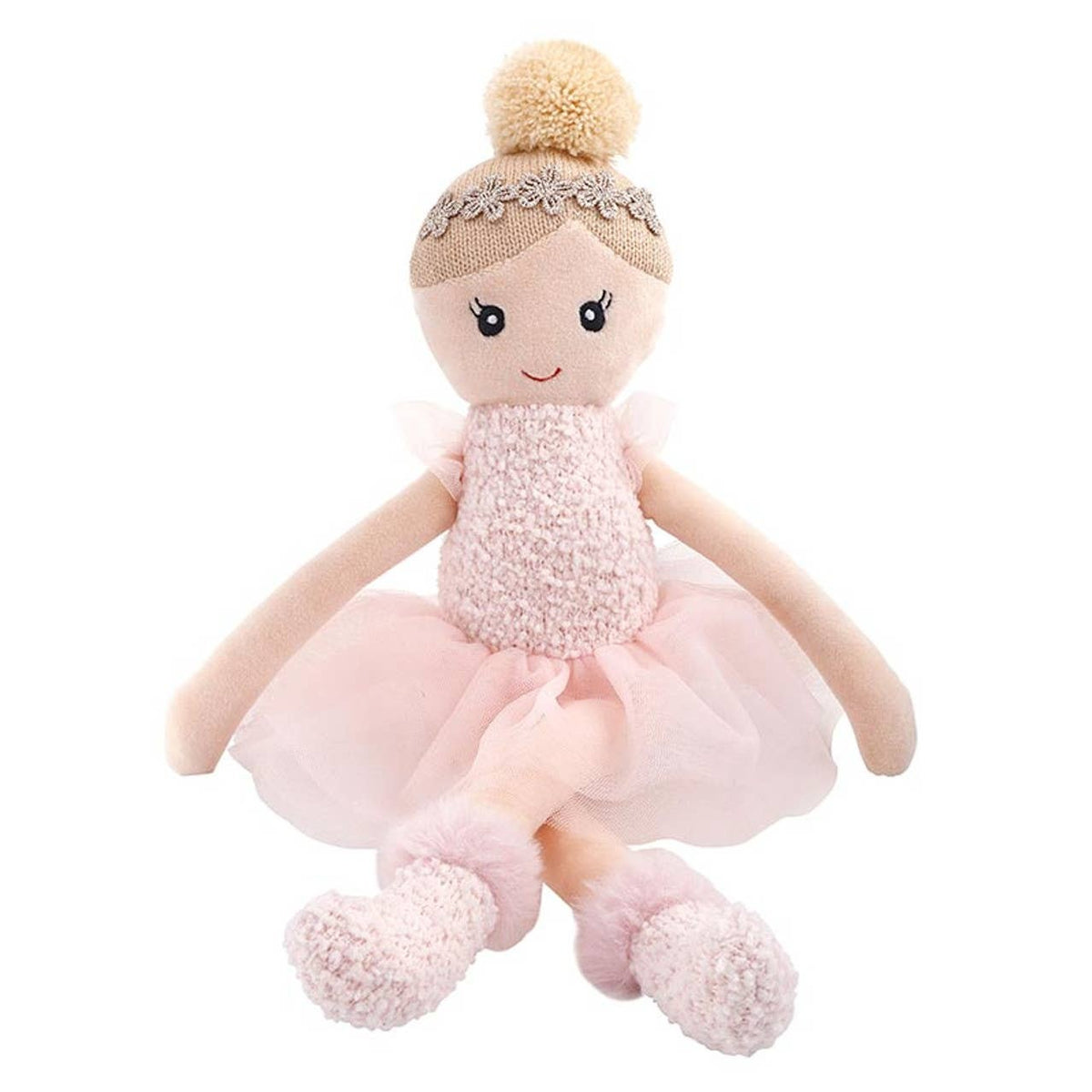 Plush Doll - Pink Tutu: Poly Fill 100% Linen, Cotton, Polyester / 6.5" W x 13" H