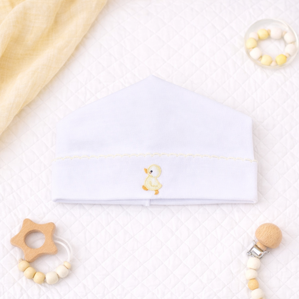 Downy Ducklings Embroidered Hat: Newborn