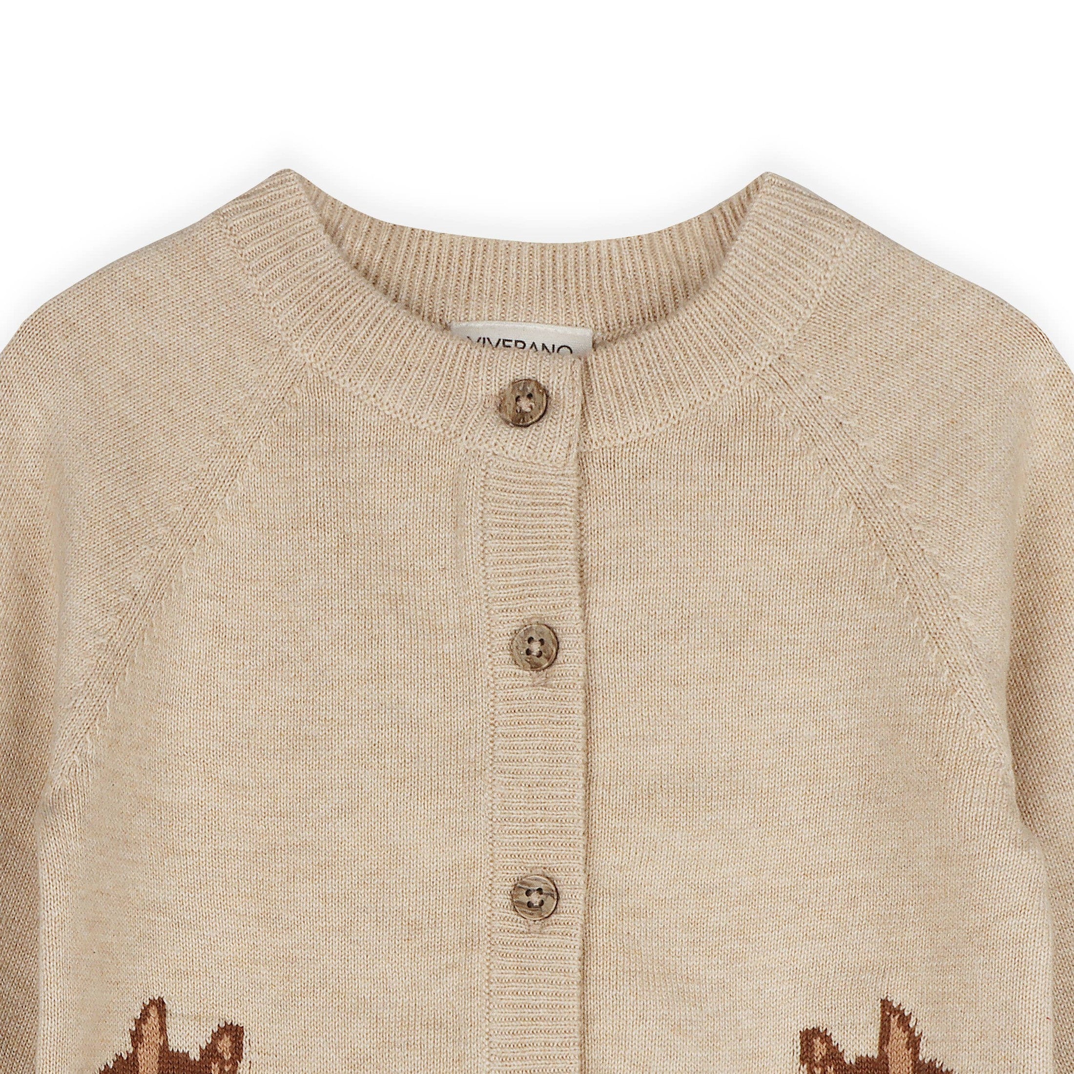 Organic Oatmeal Cotton Horse Baby Cardigan