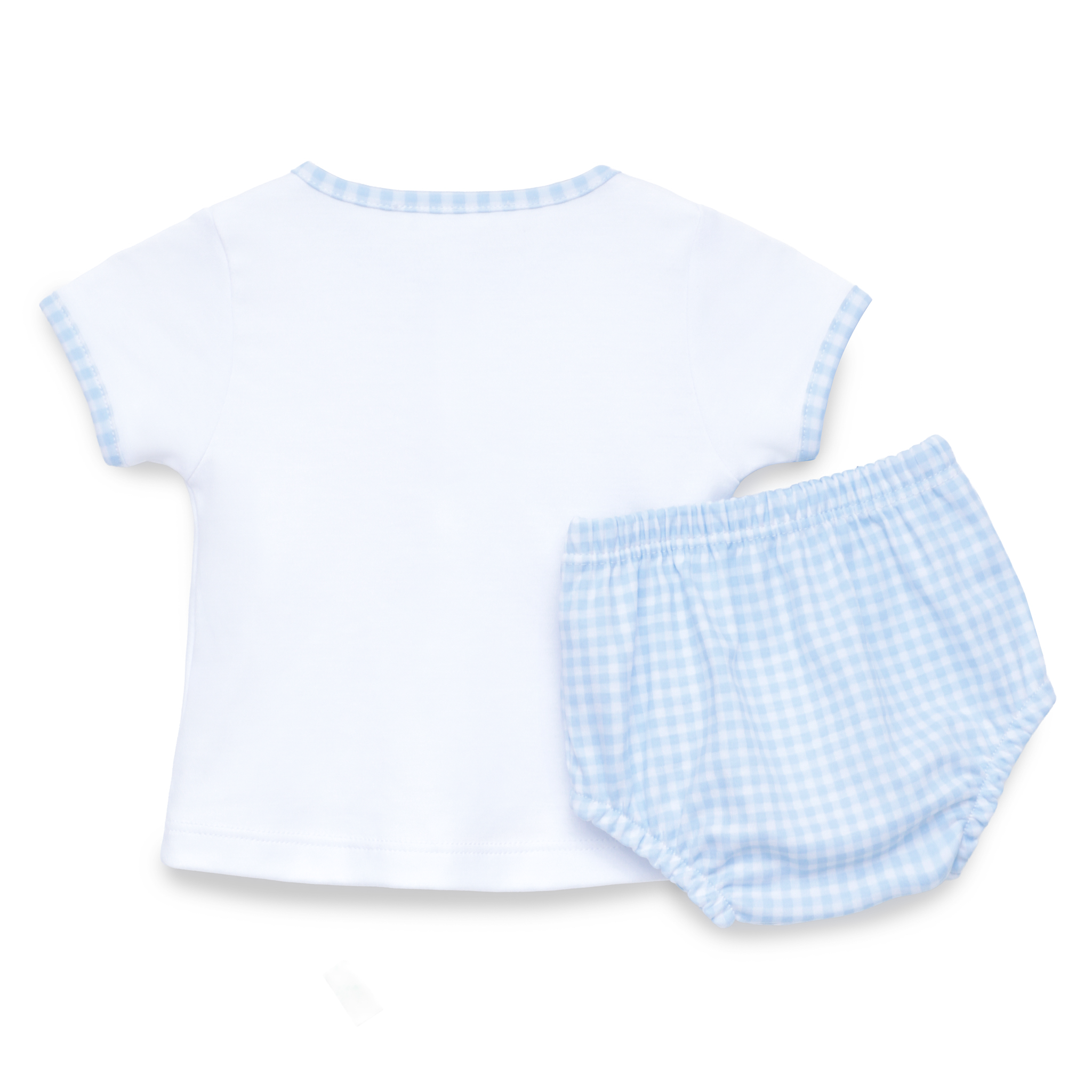 Baby Boy Blue & White Gingham 2-Piece Set