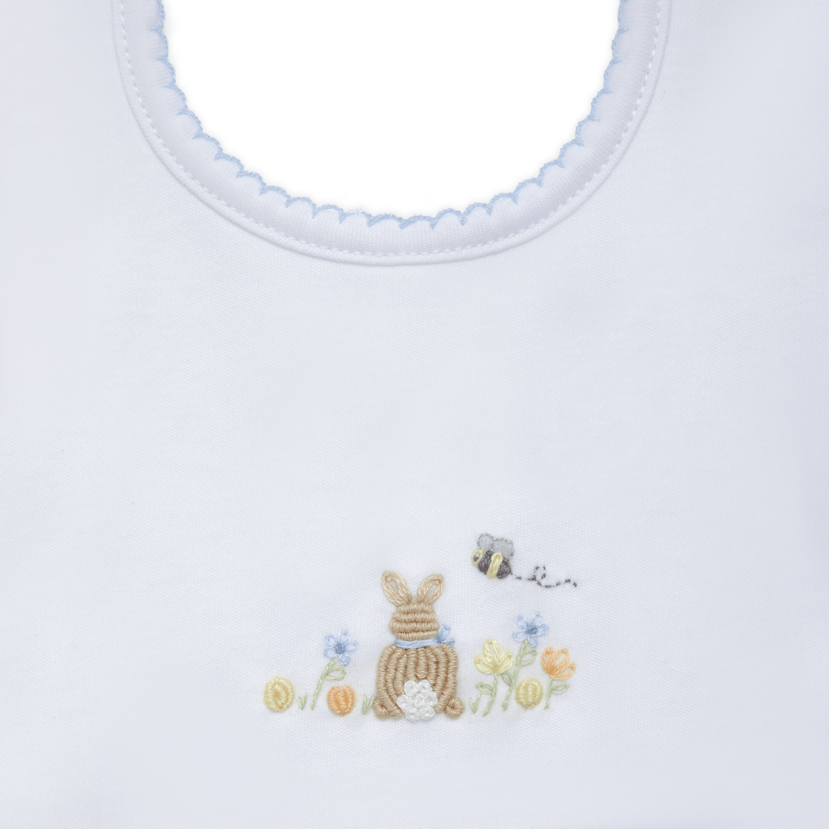 Baby Blue Bunny Garden Bib