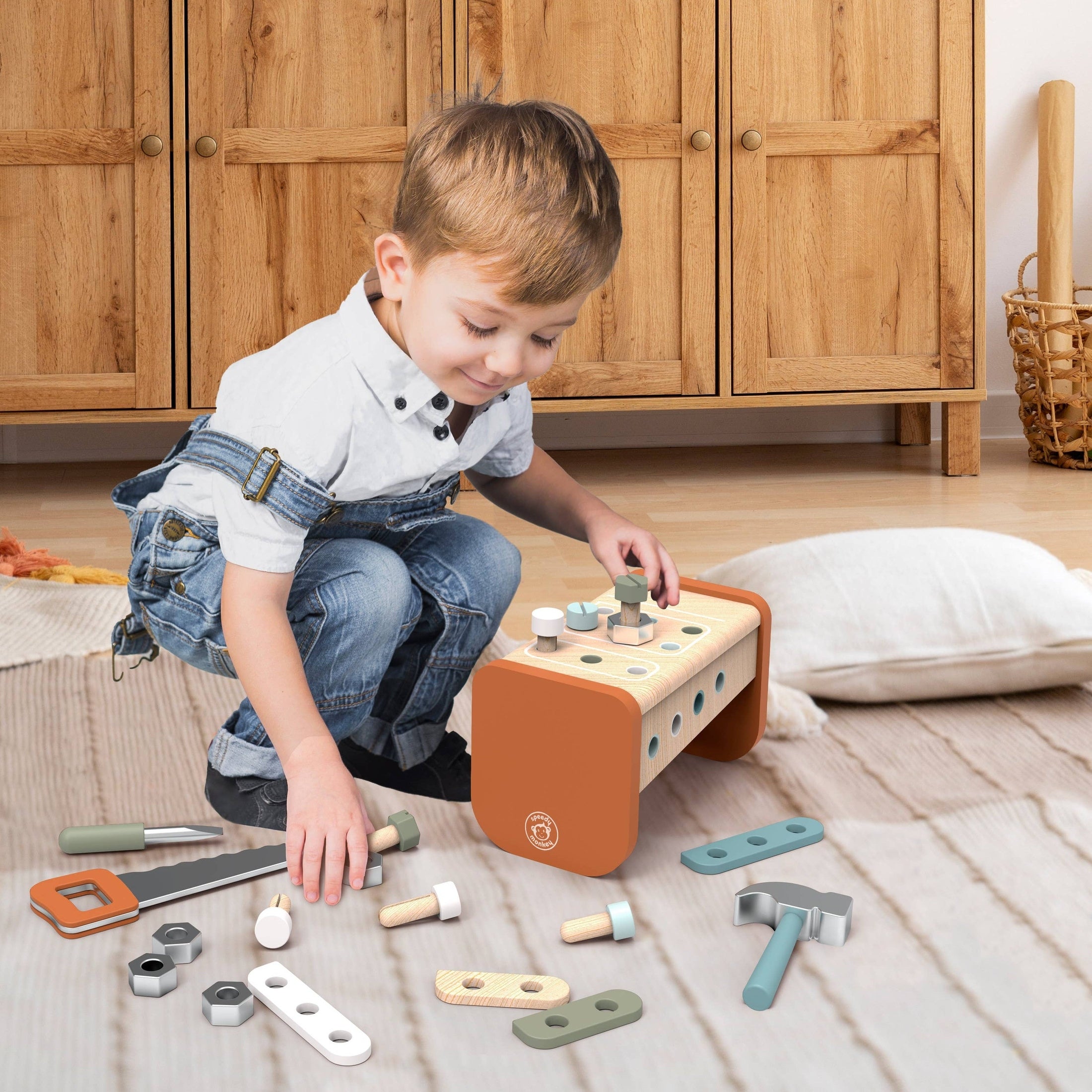 2-in-1 Wooden Tool Box Workbench