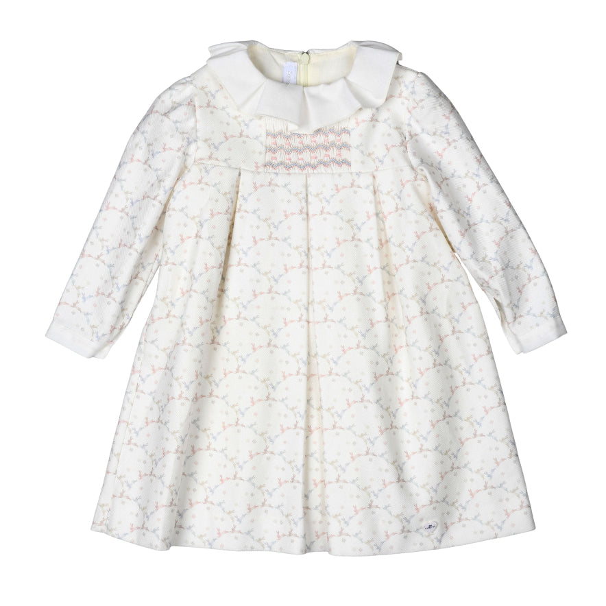 EVY | Girls Ivory Hand-Smocked Dress