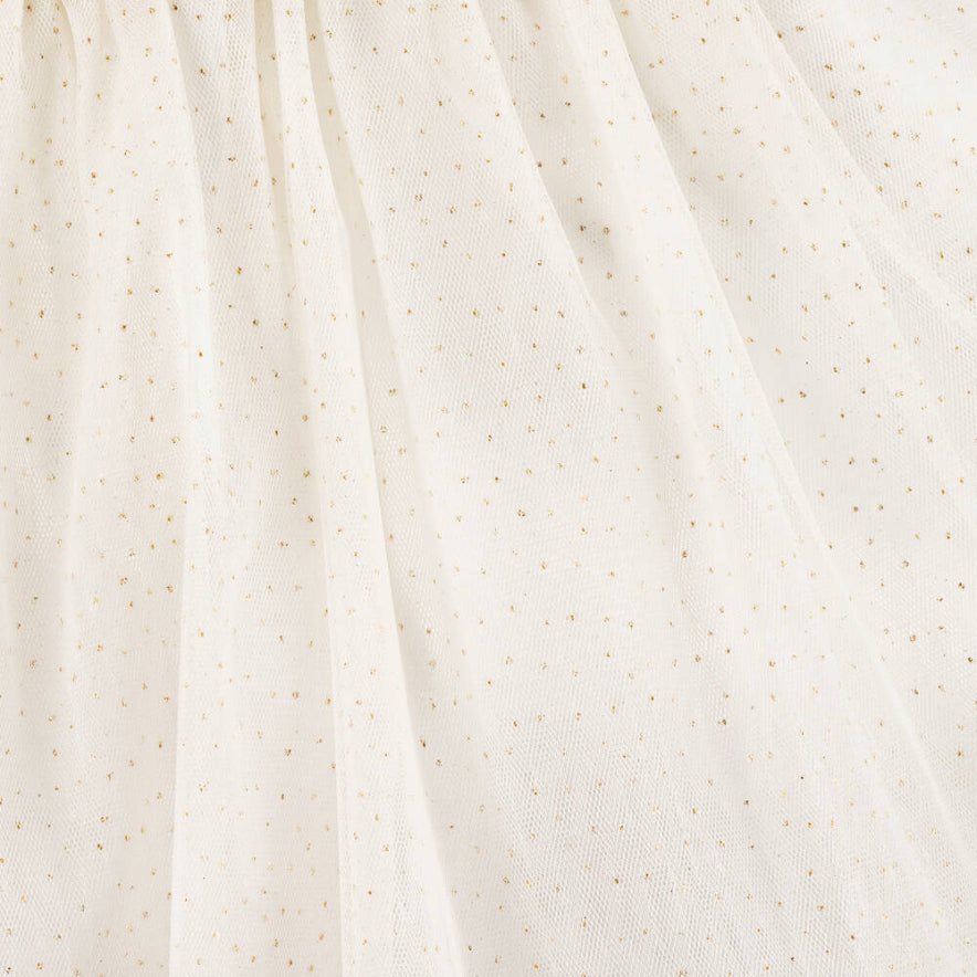 Baby Girls Champagne Knit & Glitter Tulle Dress