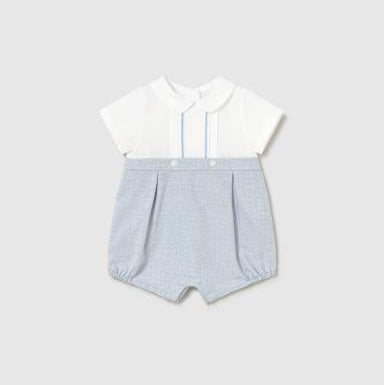 Baby Boy Blue Ceremony Romper