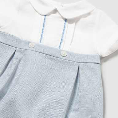 Baby Boy Blue Ceremony Romper