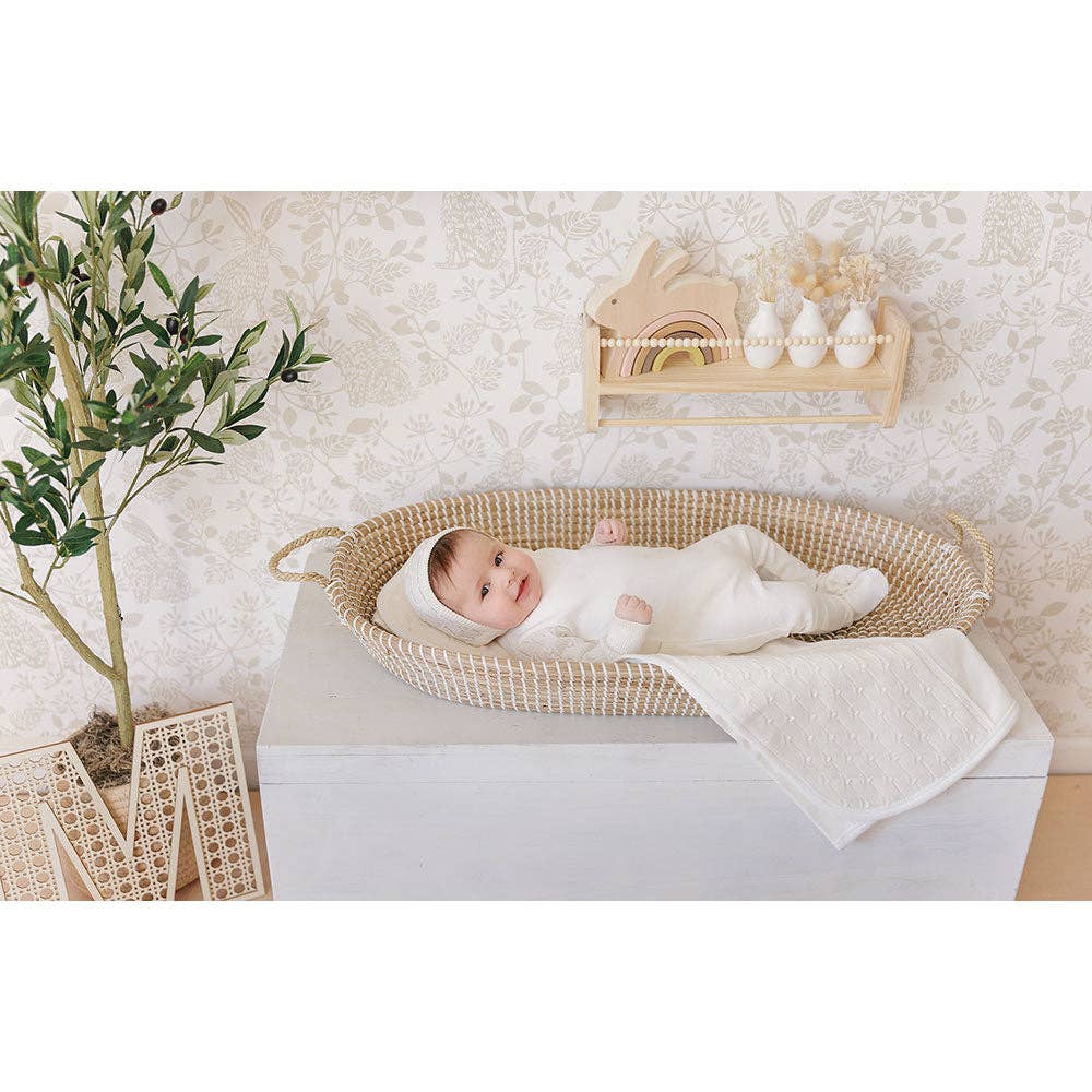 Luxe Texture Ivory Knit Baby Footie