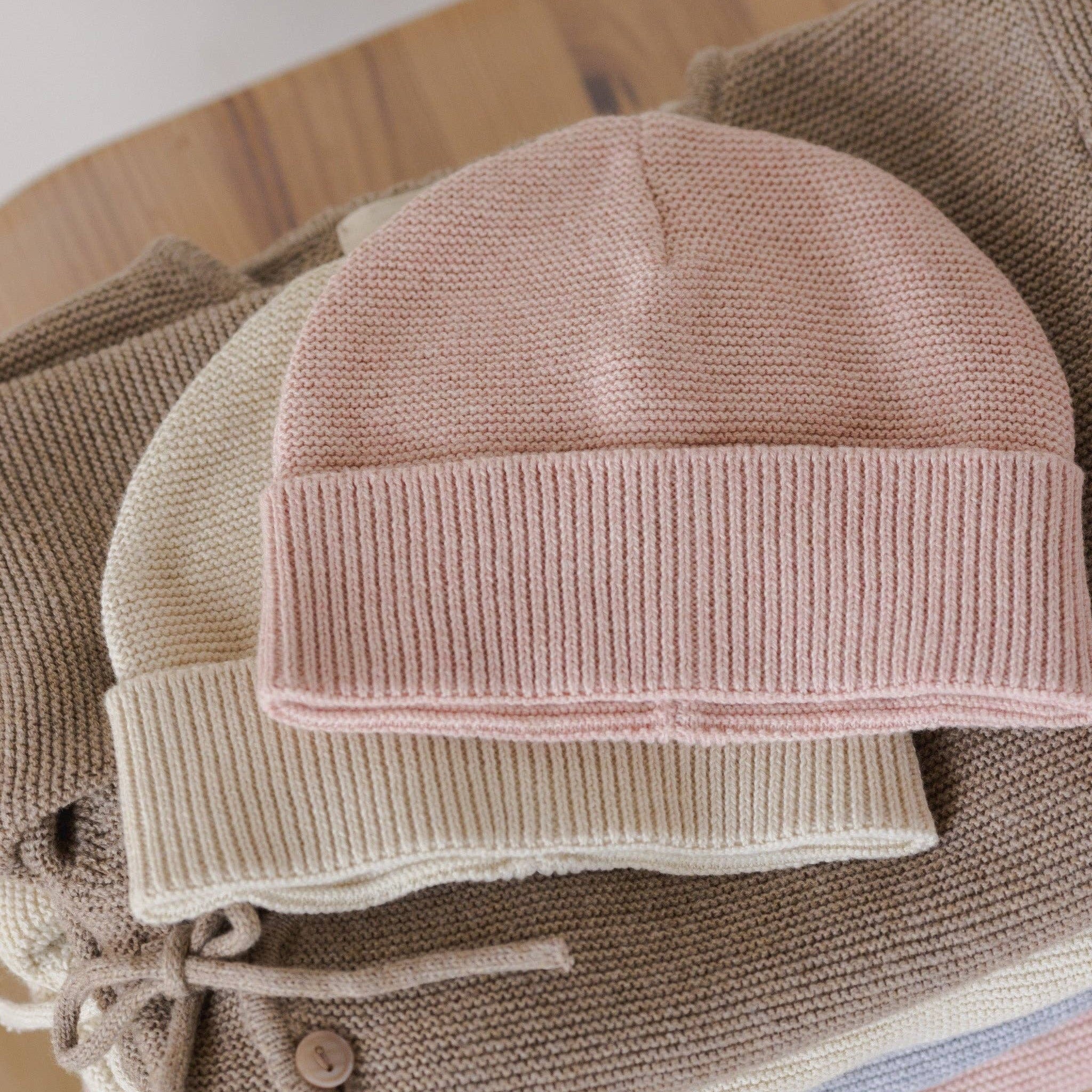 Soft & Cozy Newborn Pink Knit Beanie