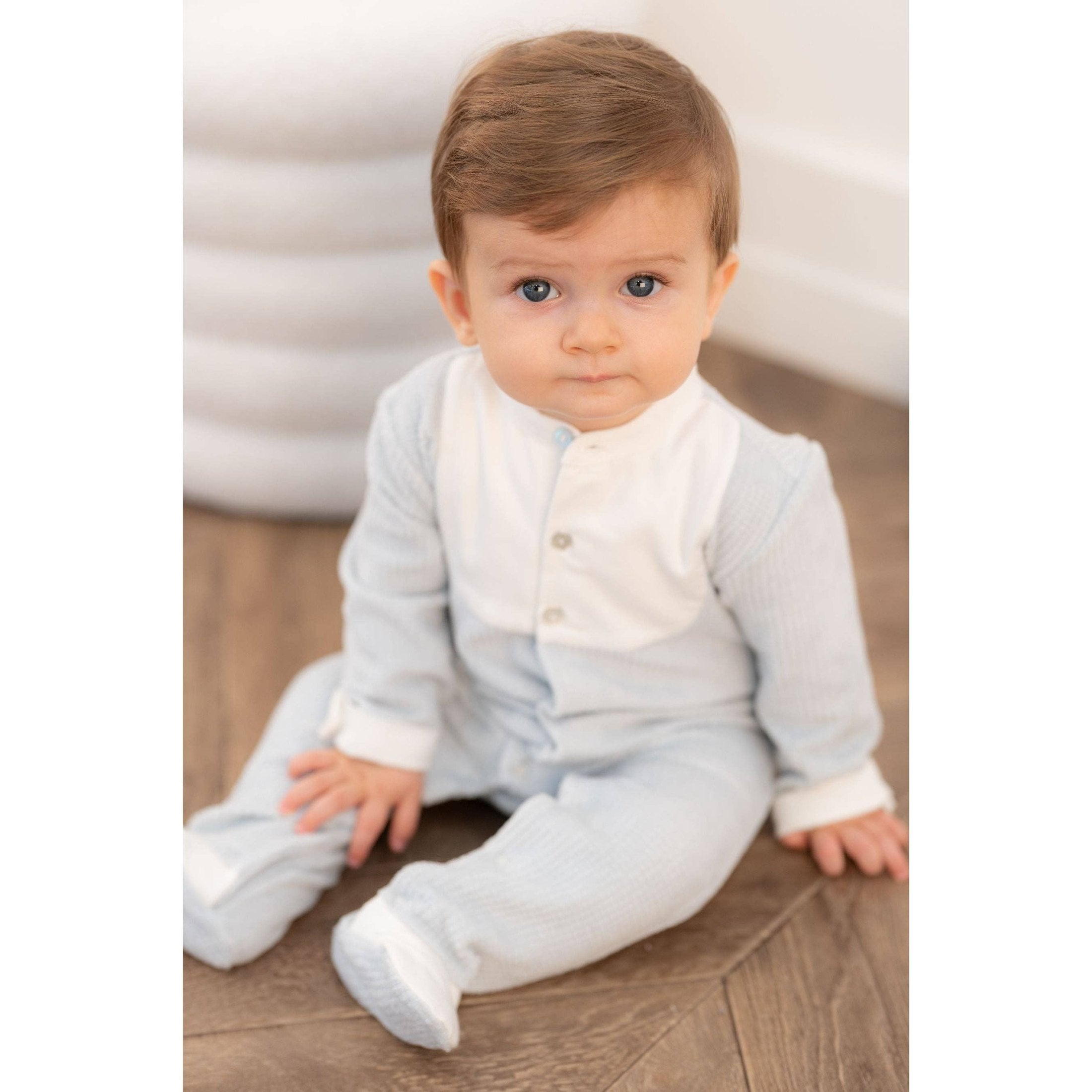 Velour Blue Embossed Outfit