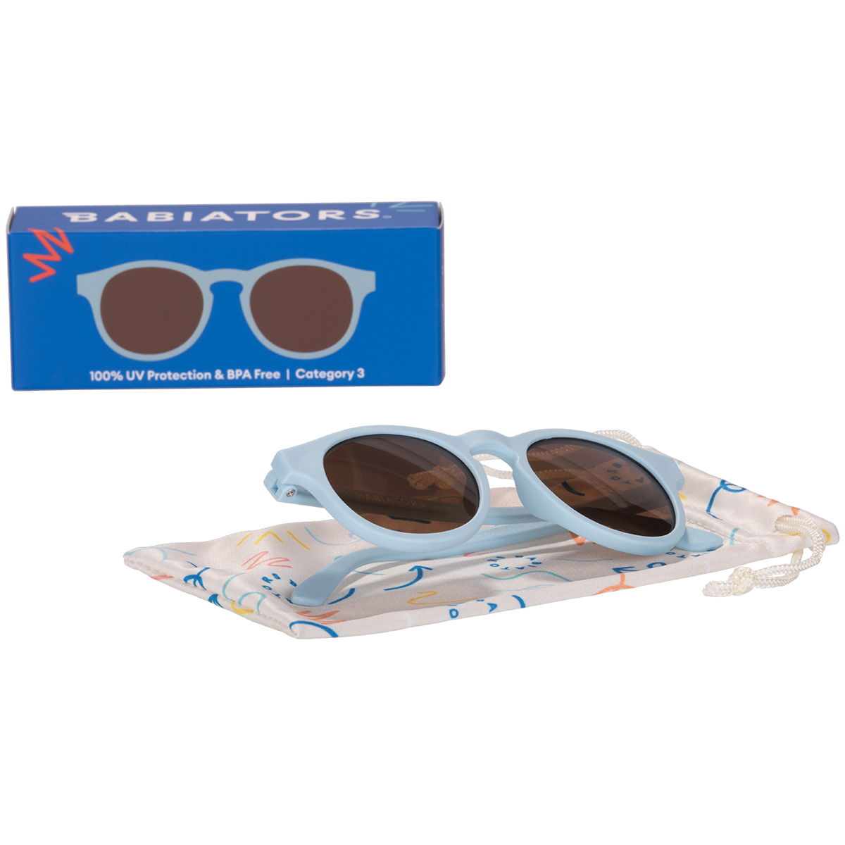 Baby and Kids Baby Blue Keyhole sunglasses with Amber Lens: Ages 0-2