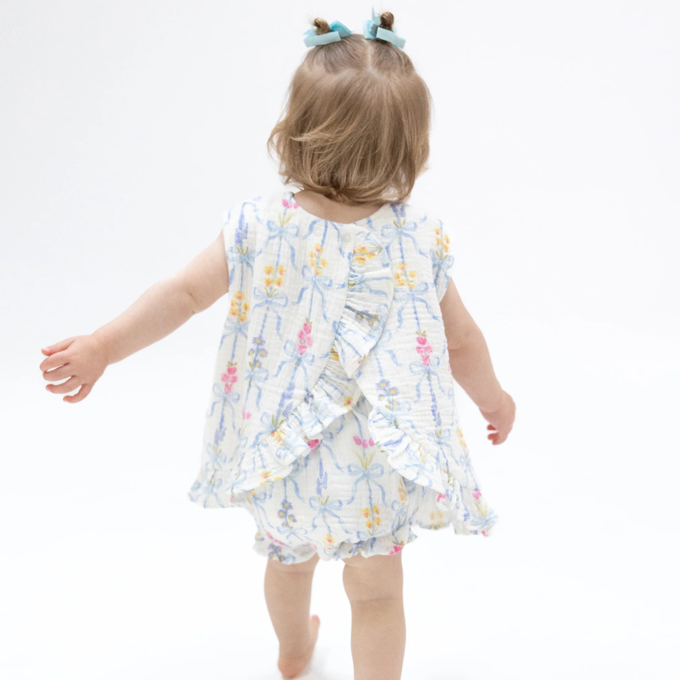Ribbon Bouquets Baby Girls Ruffle Back Top and Bloomer Set