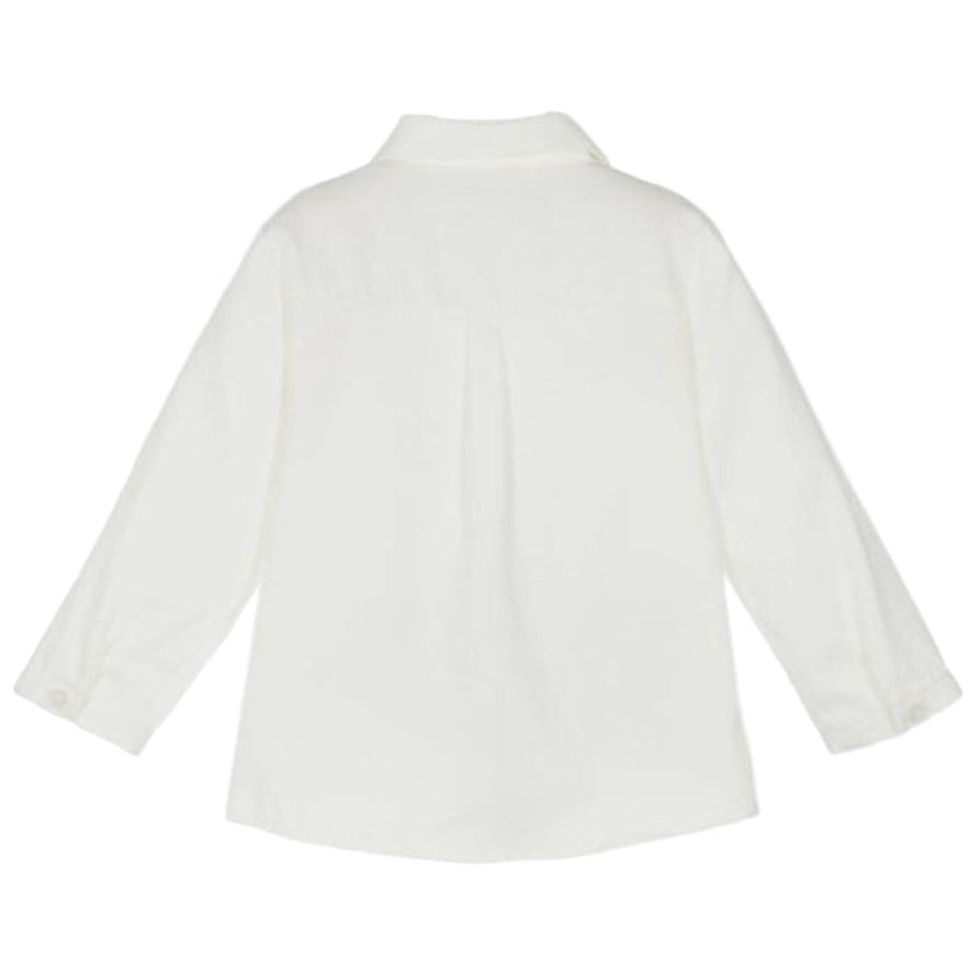 Long Sleeve Bow Tie Shirt - Beige
