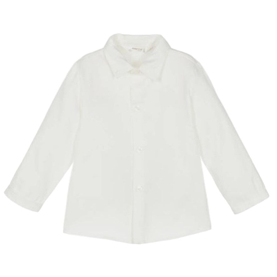 Long Sleeve Bow Tie Shirt - Beige