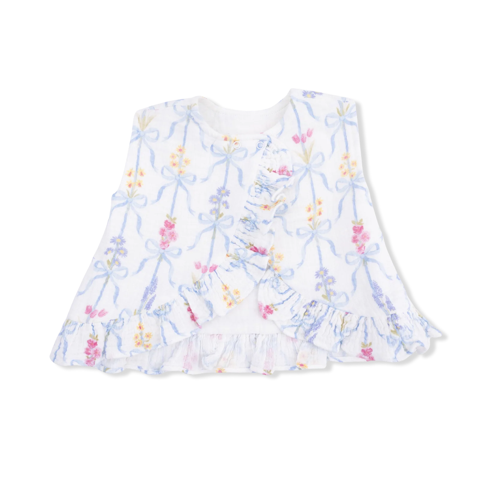 Ribbon Bouquets Baby Girls Ruffle Back Top and Bloomer Set