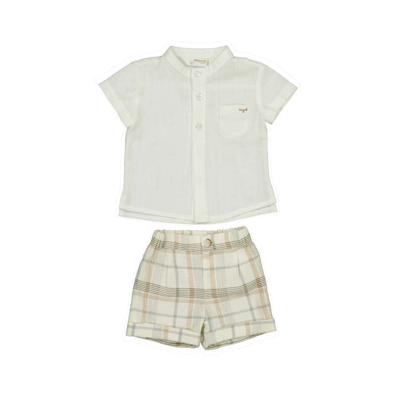 Baby Boy 2-Piece Plaid Shorts Set