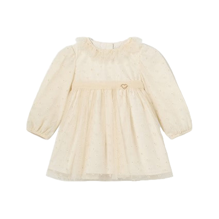 Ivory Tulle Dress with Ruffle Collar