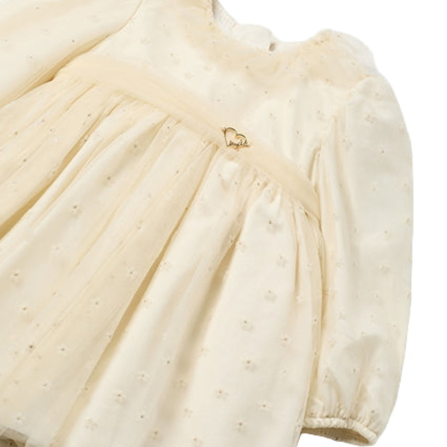 Ivory Tulle Dress with Ruffle Collar