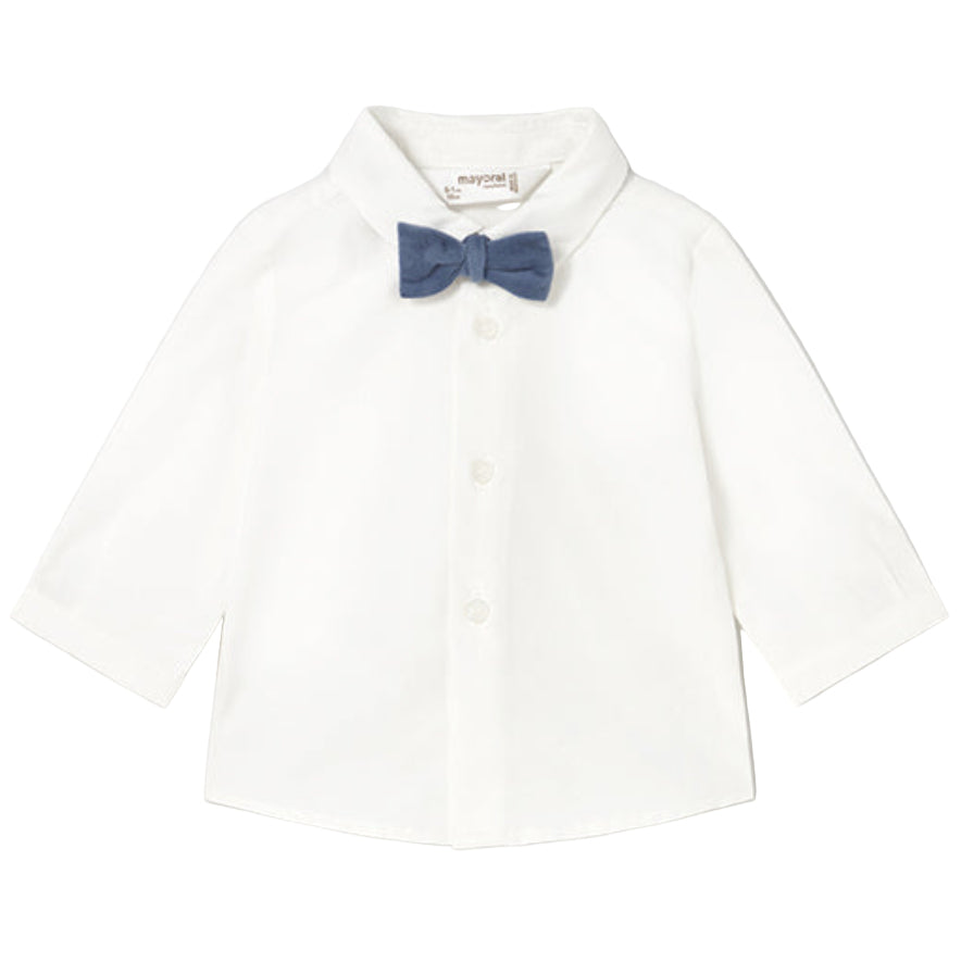 Classic Long-Sleeve Shirt with Bow Tie