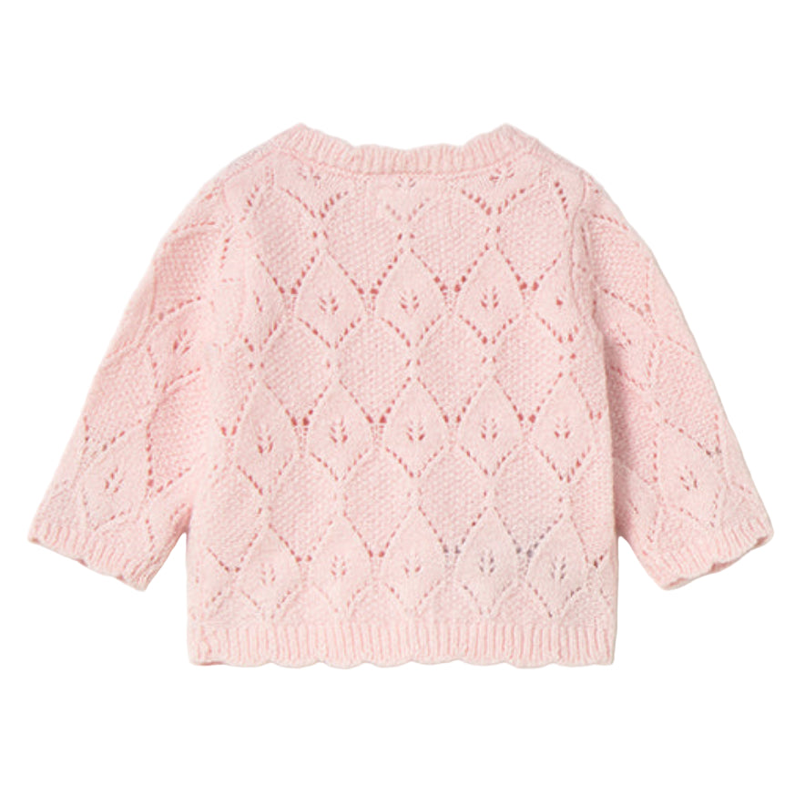 Baby Girl Crystal Pink Knit Cardigan