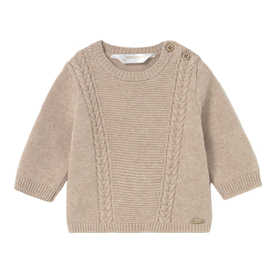 Cotton Wool Knitted Button Shoulder Baby Sweater