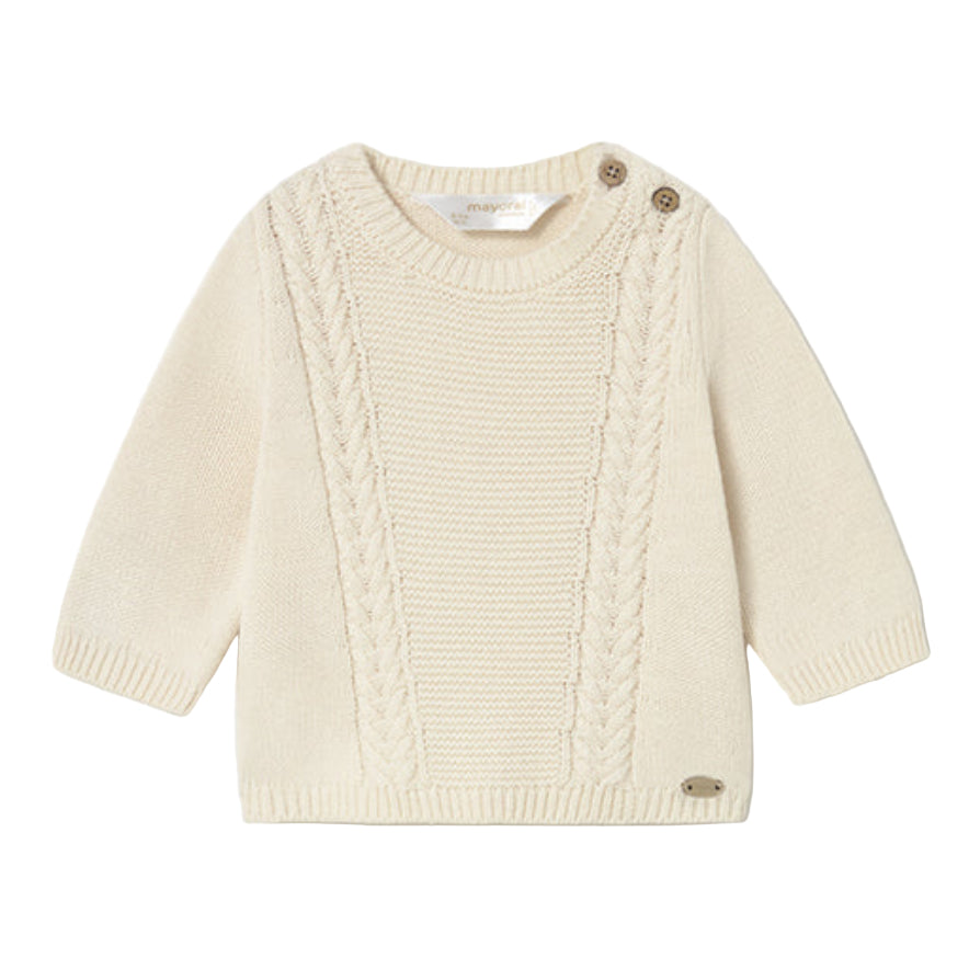 Baby Soft Cream Cotton Wool Knit Sweater