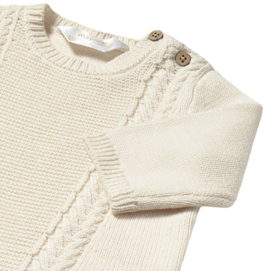 Baby Soft Cream Cotton Wool Knit Sweater