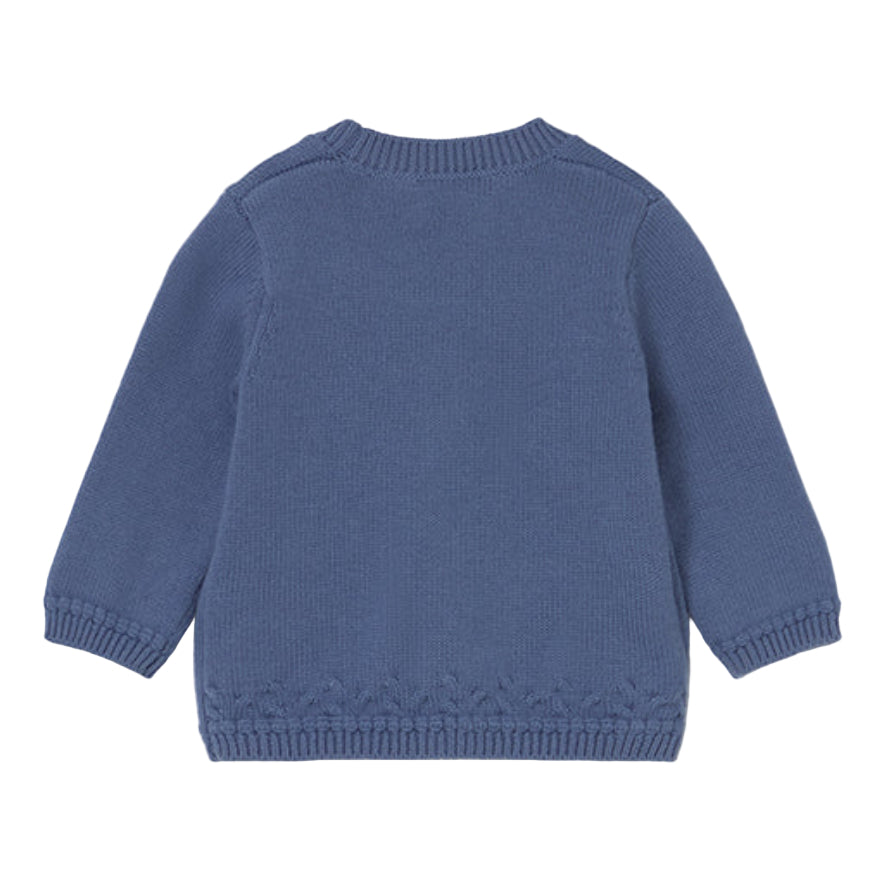 Arctic Blue V-Neck Knit Baby Cardigan