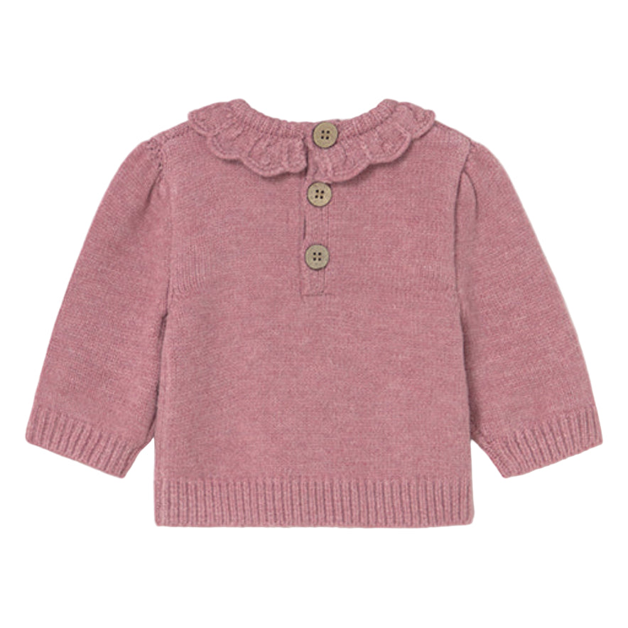 Pink Ruffled Knit Baby Sweater
