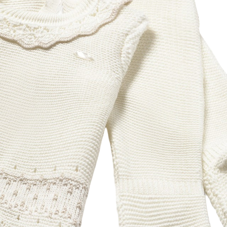 White Lace Cozy Leg Warmer & Hat Set for Baby Girl