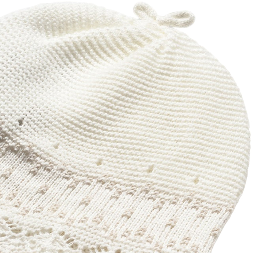 White Lace Cozy Leg Warmer & Hat Set for Baby Girl