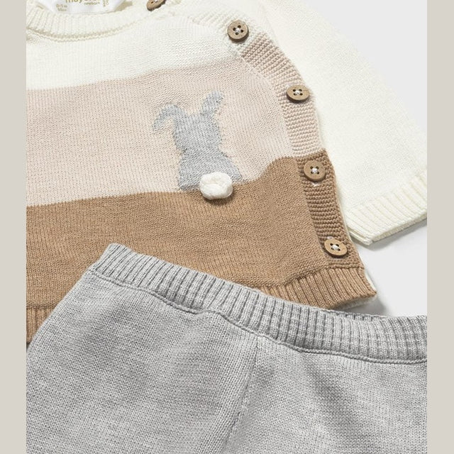 2-Piece Baby Knit Outfit – Long Sleeve Sweater & Trousers Set