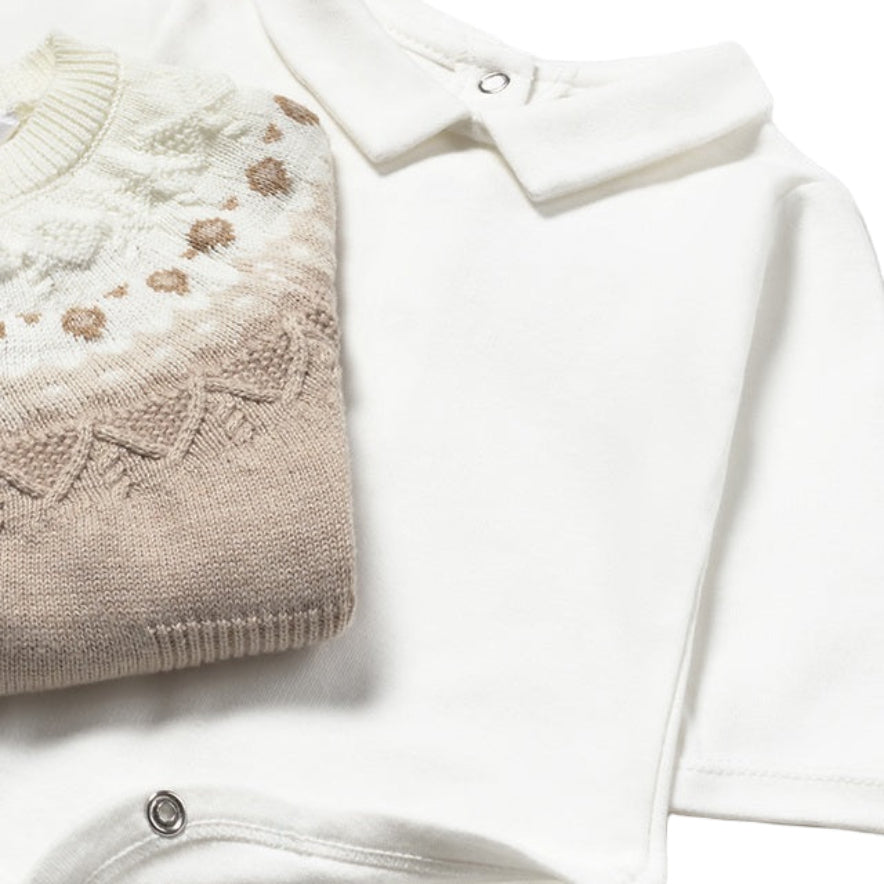 Baby Boy Cotton Long Knit 3-Piece Trouset Set