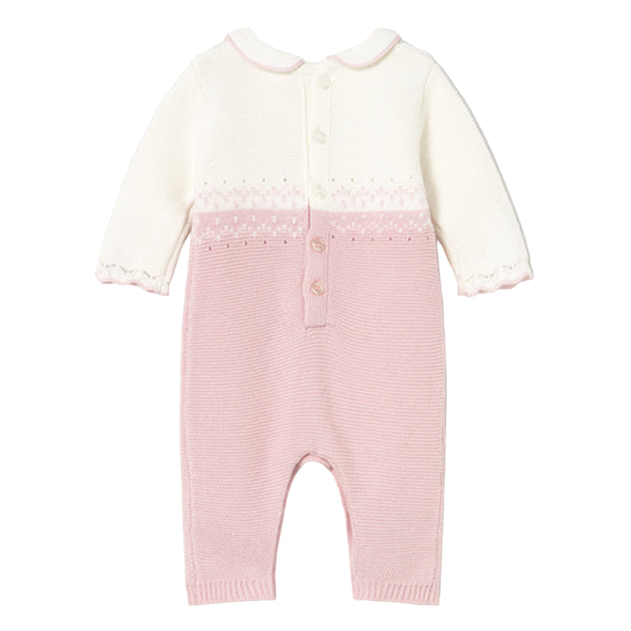 Pink Knit Tricot Romper for Baby Girl