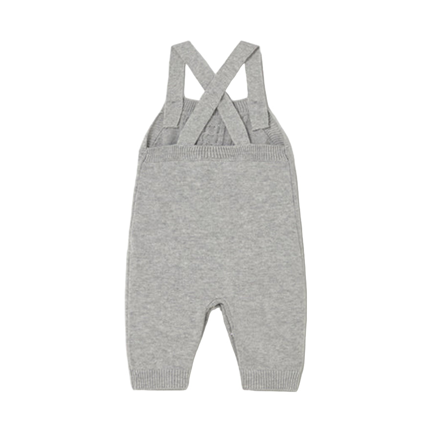 Baby Boy 3-Piece Knit Outfit – Dungarees, Cardigan & Long Sleeve T-Shirt
