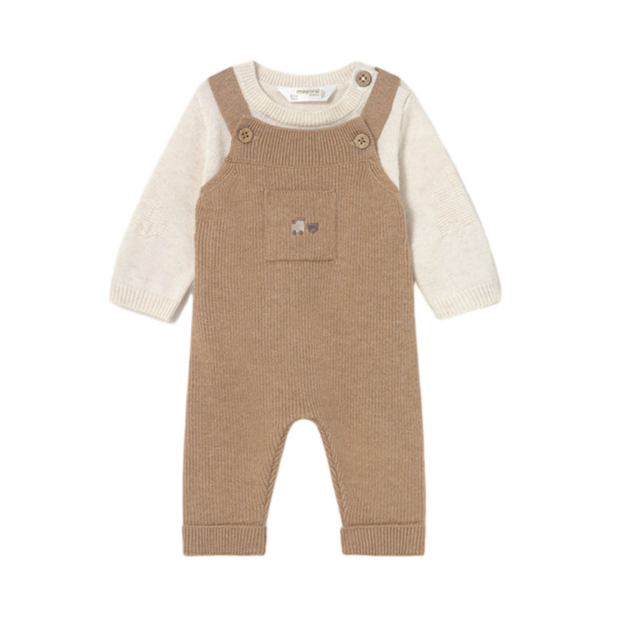 Baby Boy Knit Dungarees Set with Sweater