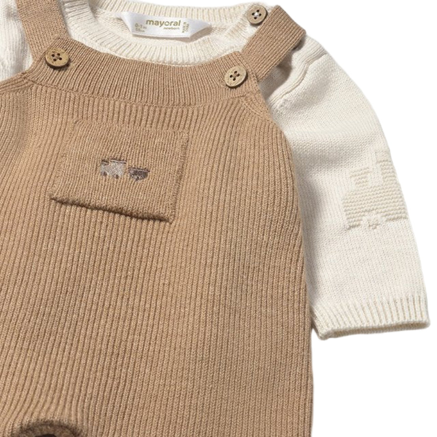 Baby Boy Knit Dungarees Set with Sweater