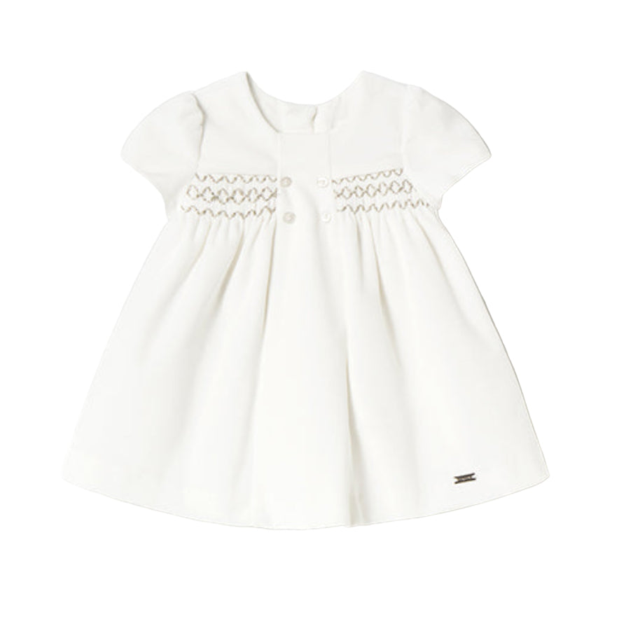 Elegant White Baby Dress with Lace Details