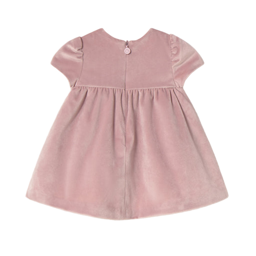 Elegant Pink Velour Dress for Baby Girl