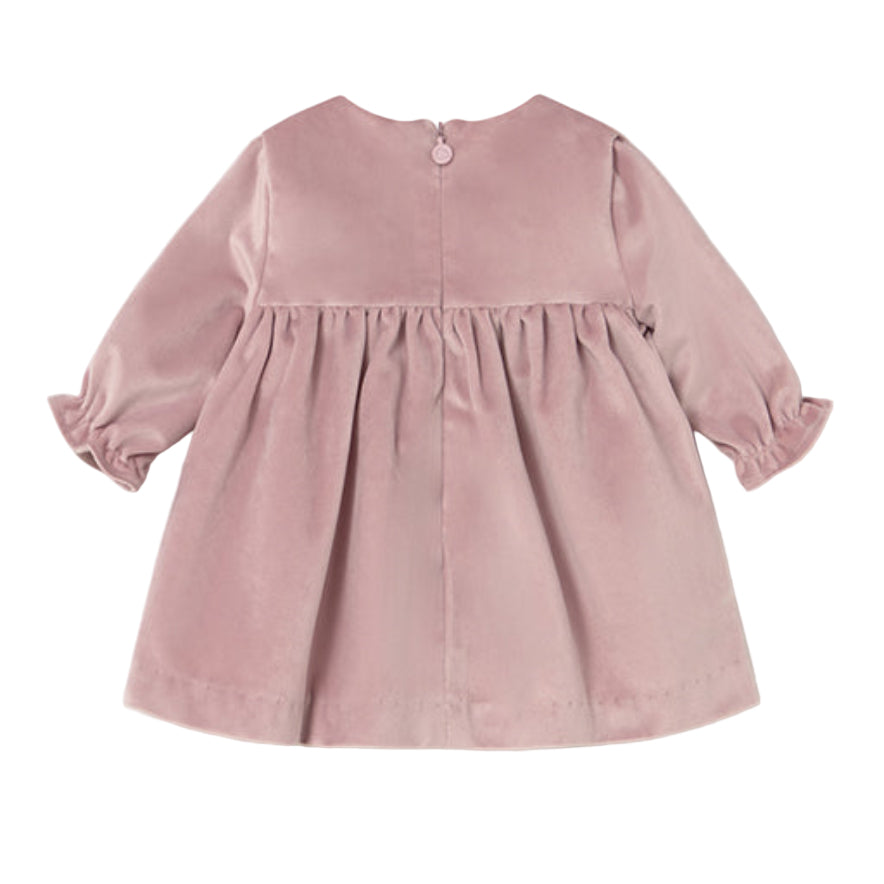 Classic Pink Velvet Baby Dress for Special Occasions