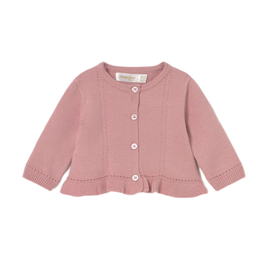 Baby Girl 3-Piece Knit Cardigan, Tulle Skirt & Bodysuit Set in Pink