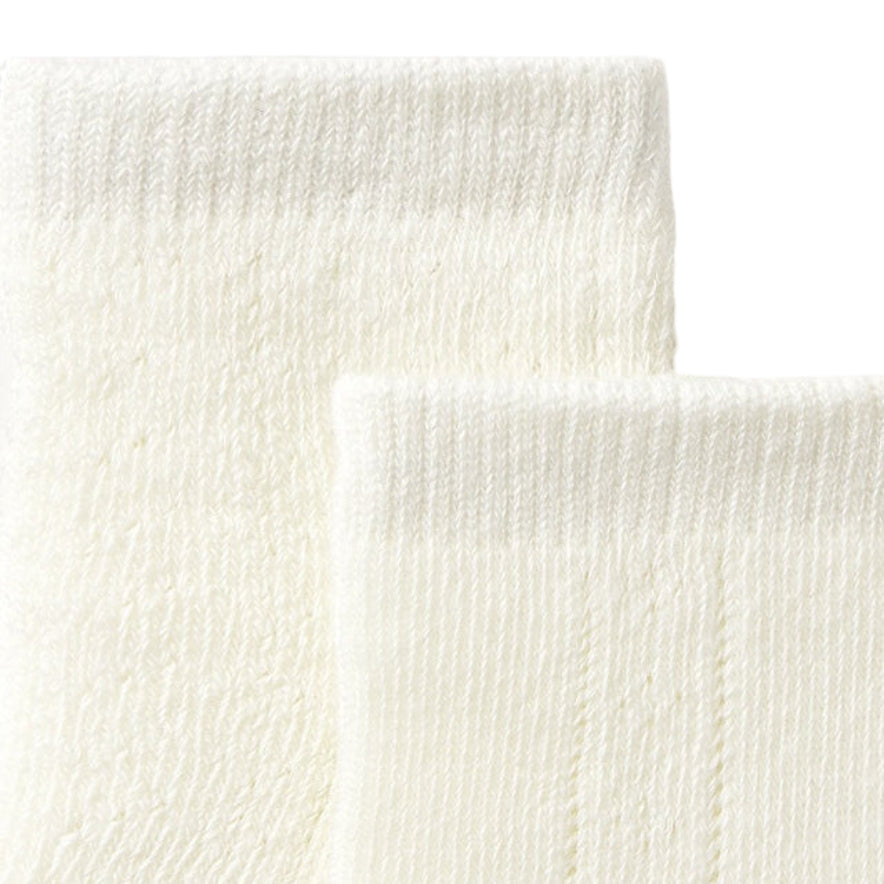2 Pairs White Dressy Cotton Baby Socks