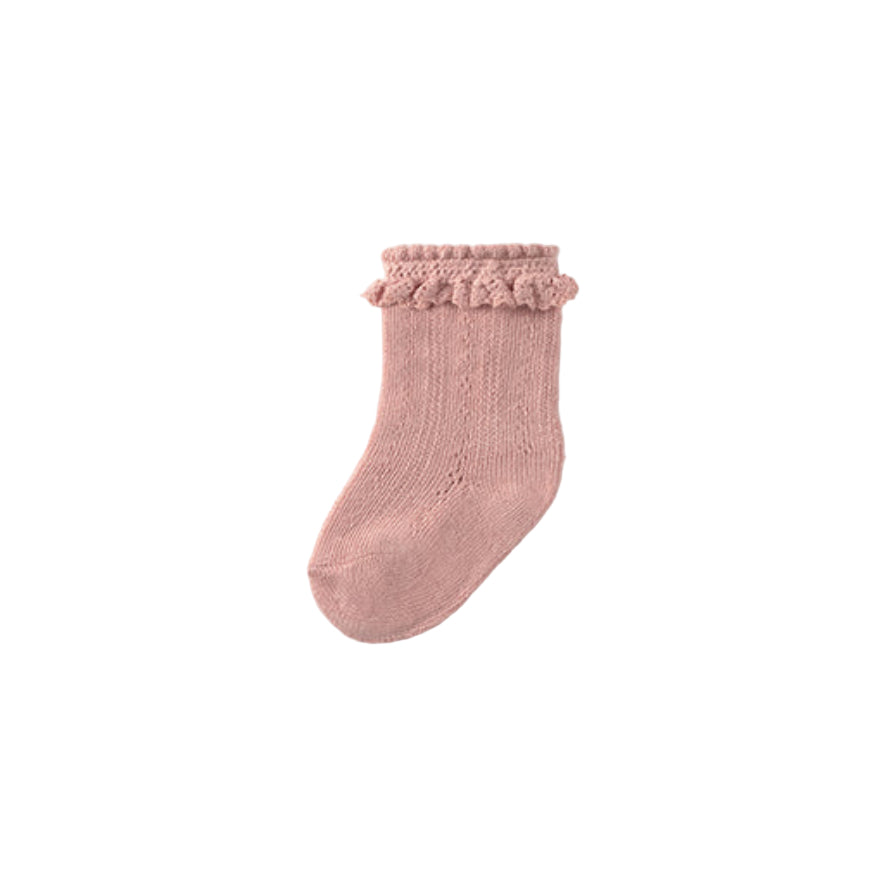 Peach Soft Cotton Ruffle Socks for Baby Girl