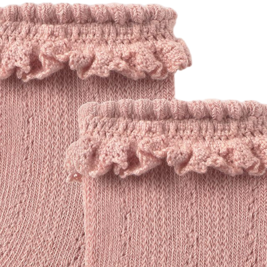 Peach Soft Cotton Ruffle Socks for Baby Girl