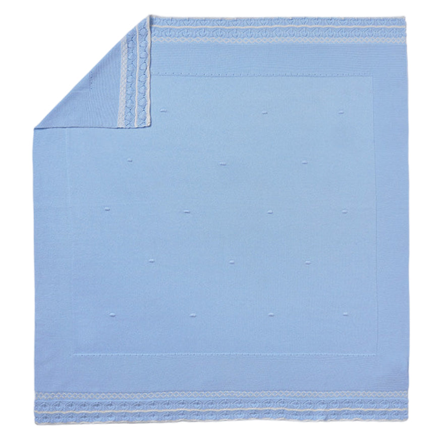 Light Blue Cozy Cotton Baby Shawl