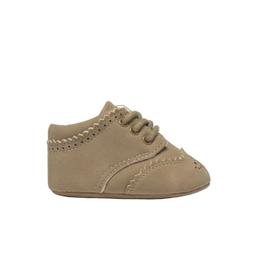 Baby Boy Lace-Up Blucher Shoes in Dark Beige
