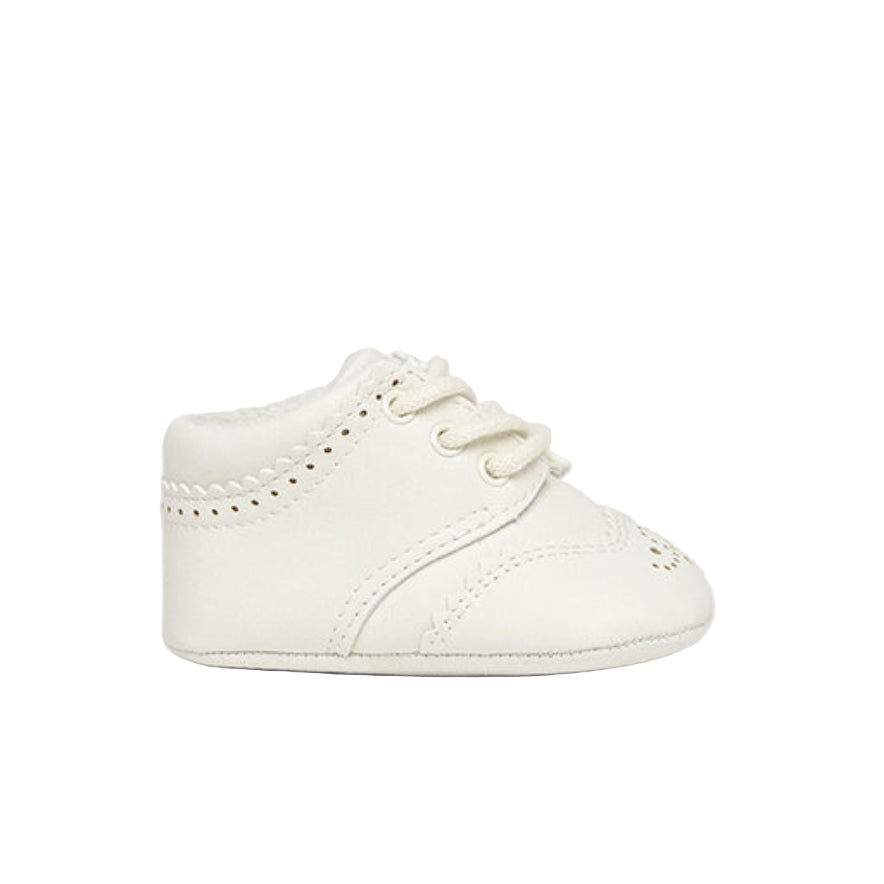 White Baby Boy Lace-Up Blucher Shoes