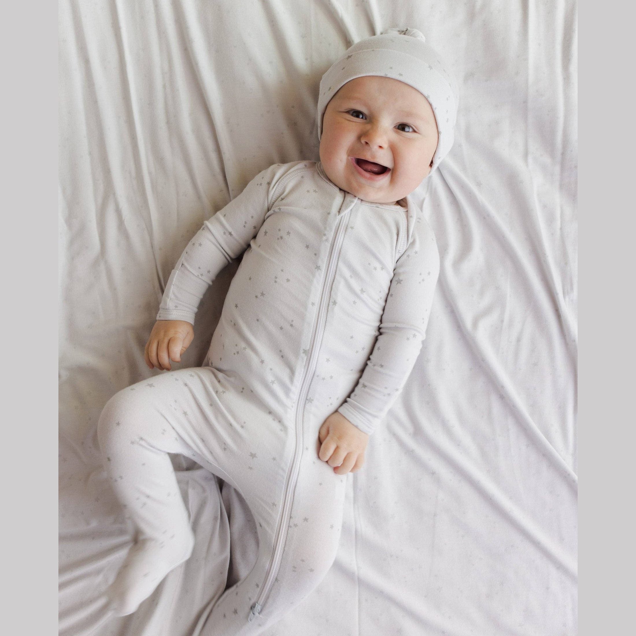 Organic Cotton Baby Zip Footie Fog