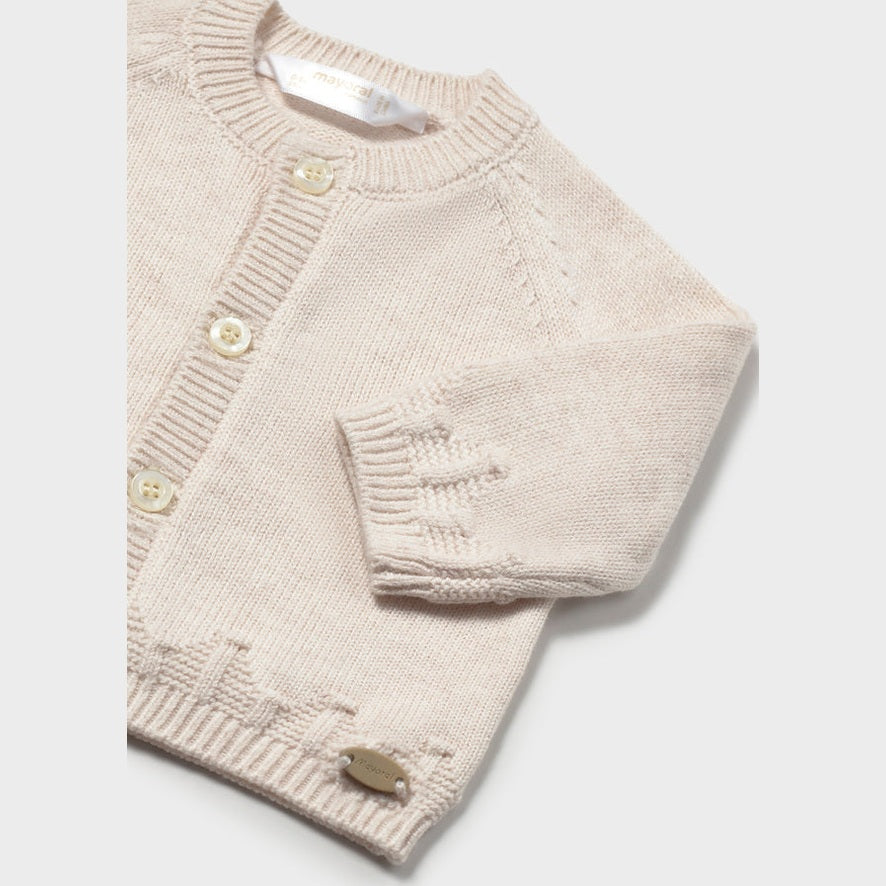 Baby Cream Ribbed Knit Pullover